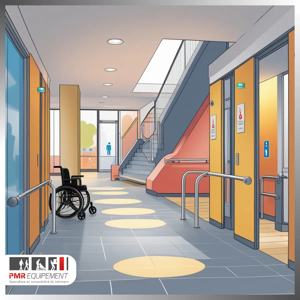 Normes d’accessibilité, toilettes adaptées, rampes d’accès, signalétique ERP, places de stationnement PMR